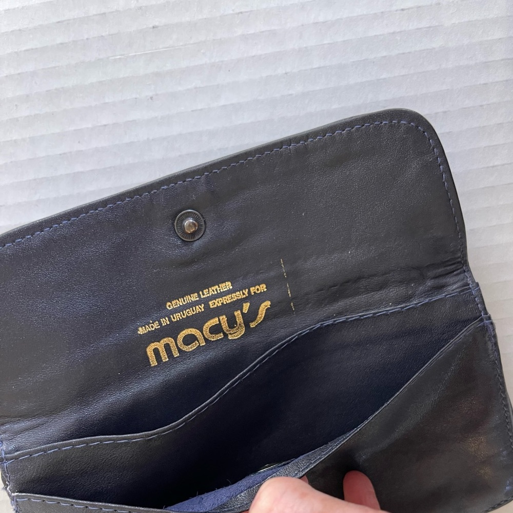 Macy’s Vintage Women's Leather Wallet in Navy
